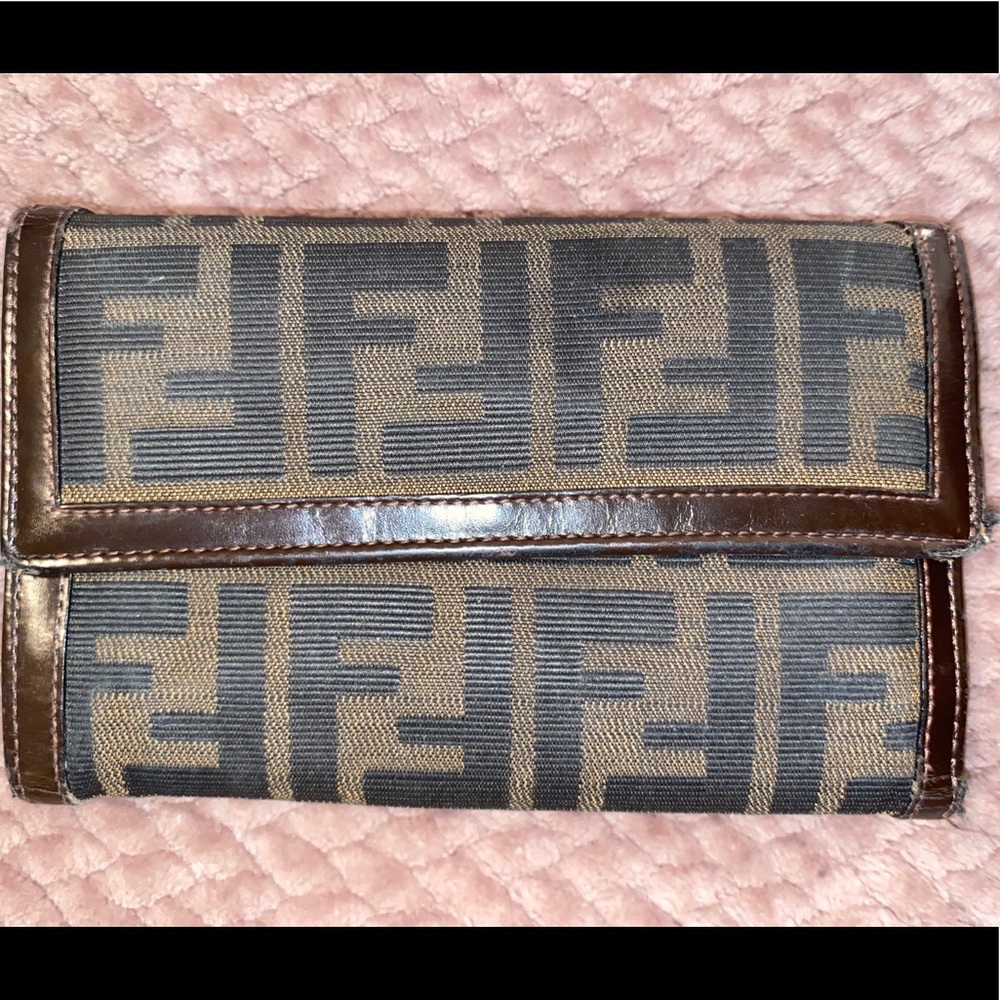Authentic FENDI Zucca Wallet with coin pouch
